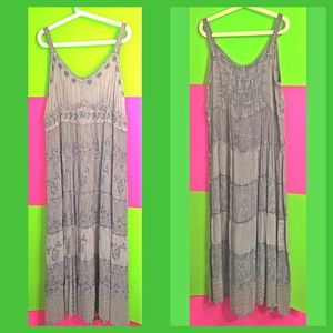 Magic 1x plus size acid washed boho hippie dress